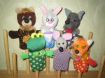 Набор "Пальчиковые куклы по сказке "ТЕРЕМОК" (6 героев: мышка, лягушка, заяц, лиса, волк, медведь)"